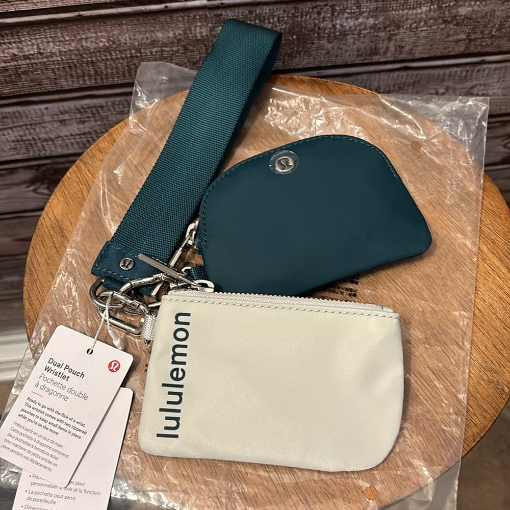 Lululemon Dual Pouch Wristlet Vapor Storm Teal - NEW with Tags